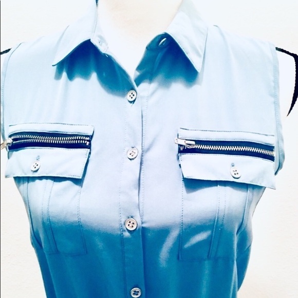 Love Tree Los Angeles Baby Blue Utility Romper - Picture 2 of 7